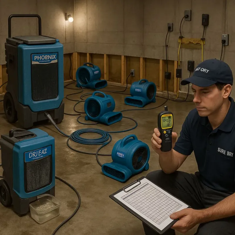 Structural Drying and Dehumidification process in Verona, VA